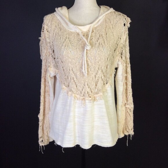 WEST Coast By T&S Womens Top Size XL Beige Hooded - Picture 2 of 12